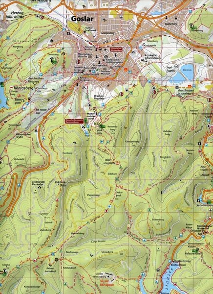 Produktbild: Der Harz in 4 Teilen. Wander- und Fahrradkartenset 1 : 30 000