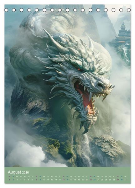 Produktbild: Sagenland der Drachen (Tischkalender 2026 DIN A5 hoch), CALVENDO Monatskalender