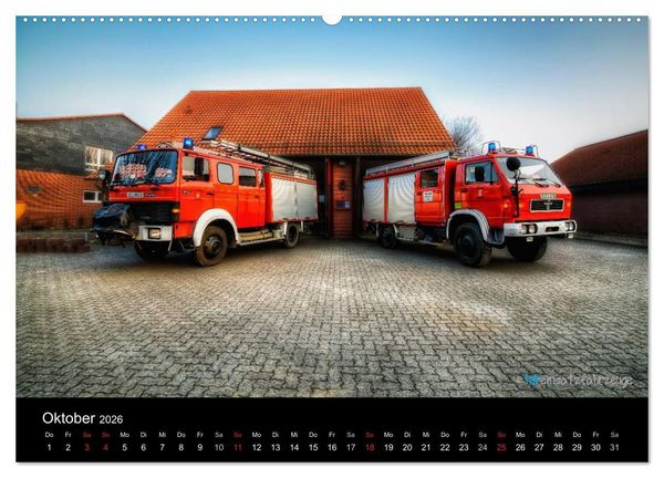 Produktbild: Einsatzfahrzeuge der Feuerwehr (hochwertiger Premium Wandkalender 2026 DIN A2 quer), Kunstdruck in Hochglanz