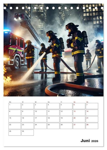 Produktbild: Heldentum im Einsatz - Ein Jahr mit den Lebensrettern (Tischkalender 2026 DIN A5 hoch), CALVENDO Monatskalender