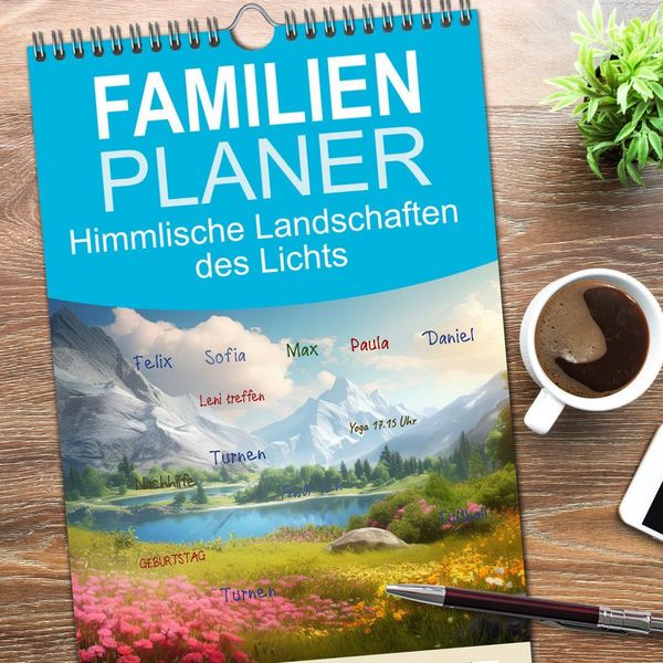Produktbild: Familienplaner 2026 - Himmlische Landschaften des Lichts mit 5 Spalten (Wandkalender, 21 x 45 cm) CALVENDO