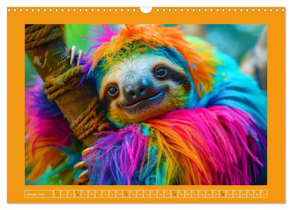Produktbild: Supermodel Faultier. Professionelles Fotoshooting im Urwald (Wandkalender 2026 DIN A3 quer), CALVENDO Monatskalender
