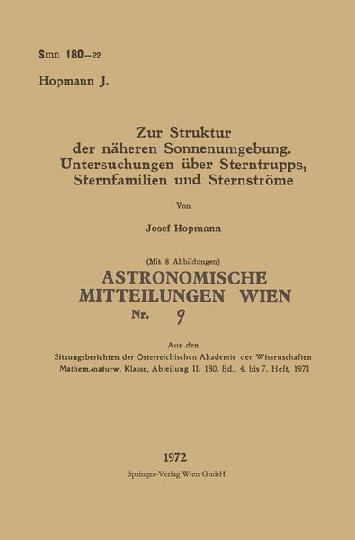 Produktbild: Zur Struktur der n&auml;heren Sonnenumgebung. Untersuchungen &uuml;ber Sterntrupps, Sternfamilien und Sternstr&ouml;me