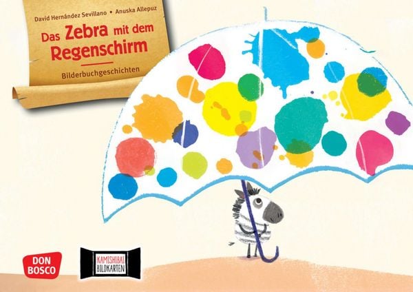 Produktbild: Das Zebra mit dem Regenschirm. Kamishibai Bildkartenset