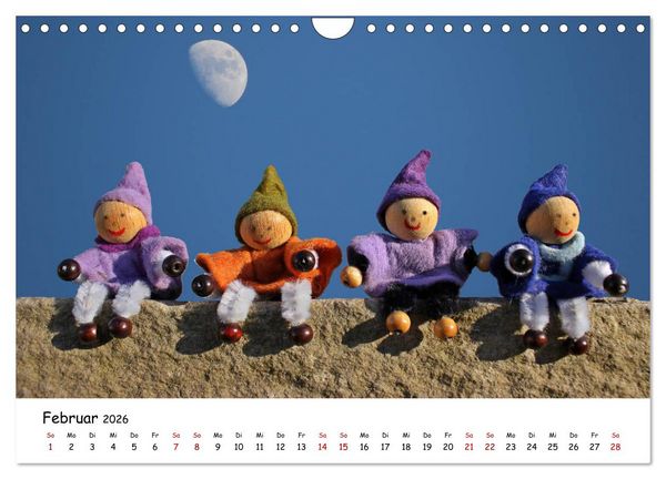 Produktbild: Die Abenteuer der vier kleinen Wichtel (Wandkalender 2026 DIN A4 quer), CALVENDO Monatskalender