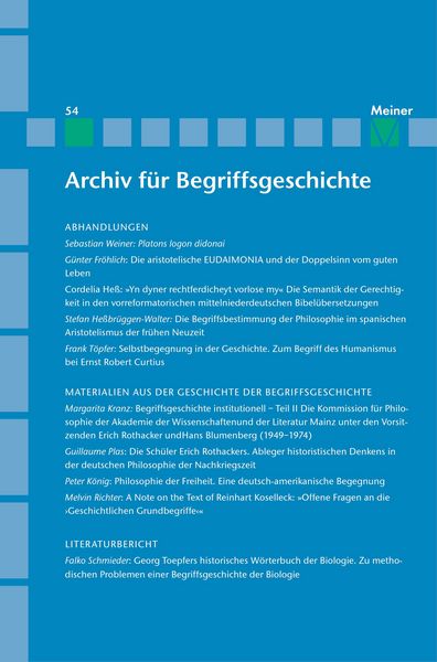 Produktbild: Archiv f&uuml;r Begriffsgeschichte. Band 54