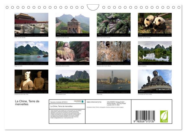 Produktbild: La Chine, Terre de merveilles (Calendrier mural 2026 DIN A4 vertical), CALVENDO calendrier mensuel