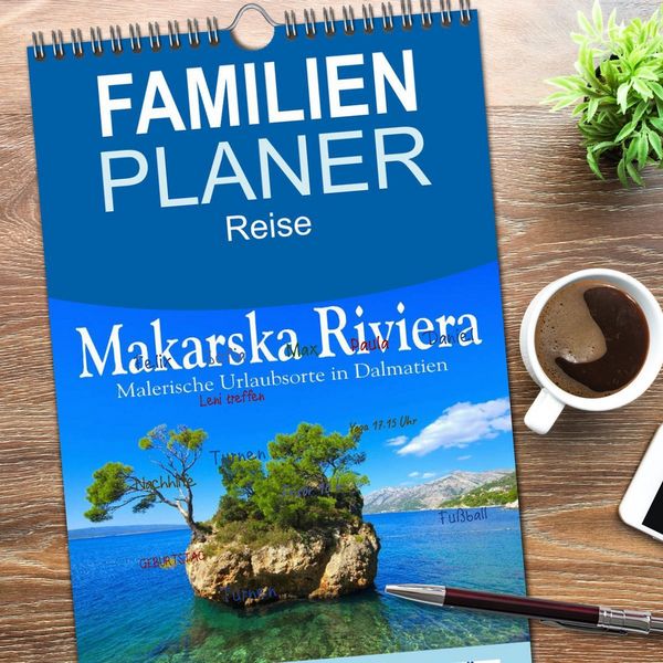 Produktbild: Familienplaner 2026 - Makarska Riviera - Malerische Urlaubsorte in Dalmatien mit 5 Spalten (Wandkalender, 21 x 45 cm) CALVENDO