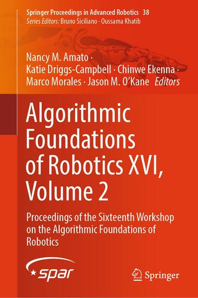Produktbild: Algorithmic Foundations of Robotics XVI, Volume 2