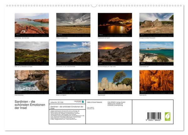 Produktbild: Sardinien - die sch&ouml;nsten Emotionen der Insel (hochwertiger Premium Wandkalender 2026 DIN A2 quer), Kunstdruck in Hochglanz