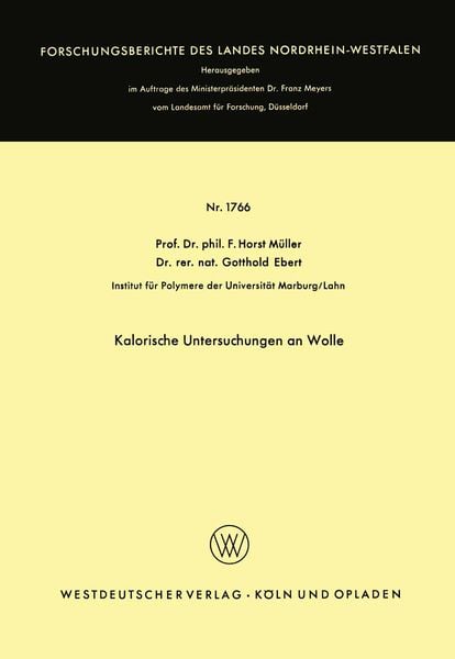 Produktbild: Kalorische Untersuchungen an Wolle