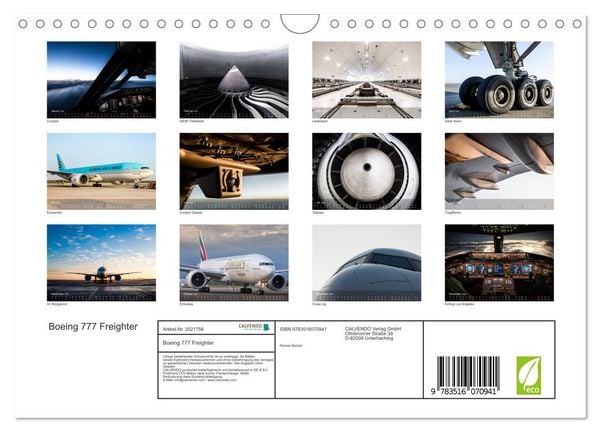 Produktbild: Boeing 777 Freighter (Wandkalender 2026 DIN A4 quer), CALVENDO Monatskalender