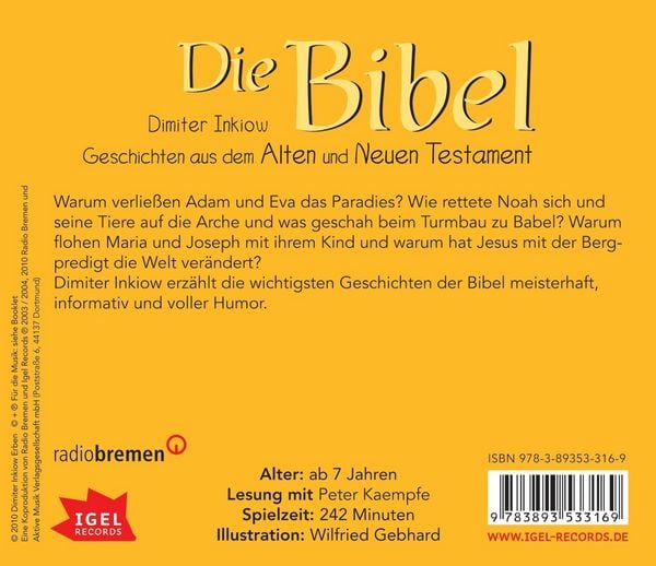 Produktbild: Die Bibel. Geschichten aus dem Alten und Neuen Testament