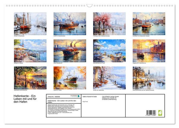 Produktbild: Hafenkante - Ein Leben mit und f&uuml;r den Hafen (Wandkalender 2026 DIN A2 quer), CALVENDO Monatskalender