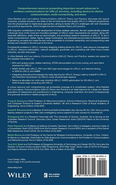 Produktbild: Ultra-Reliable and Low-Latency Communications (Urllc) Theory and Practice