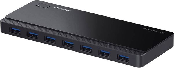 Produktbild: TP-LINK UH720 USB-Hub 7+2 Port USB-A USB 3.0 5 GBit/s mit Schnellladeport Schwarz UH720