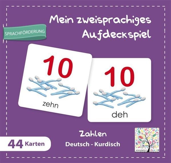 Produktbild: Mein zweisprachiges Aufdeckspiel, Zahlen Deutsch-Kurdisch (Kinderspiel)