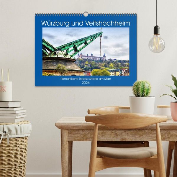 Produktbild: W&uuml;rzburg und Veitsh&ouml;chheim - romantische Rokoko St&auml;dte am Main (Wandkalender 2026 DIN A3 quer), CALVENDO Monatskalender