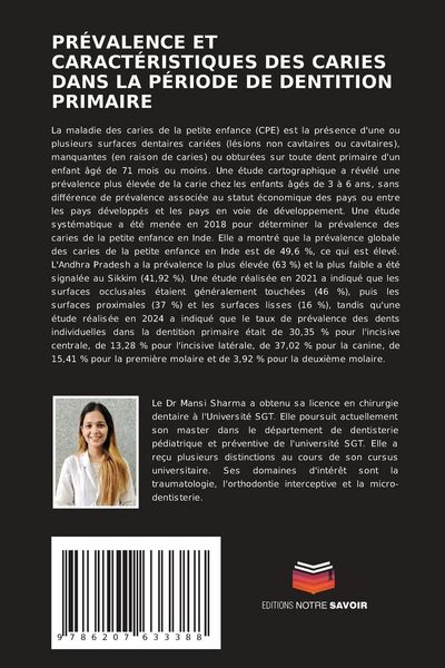Produktbild: Pr&eacute;valence Et Caract&eacute;ristiques des Caries Dans La P&eacute;riode De Dentition Primaire