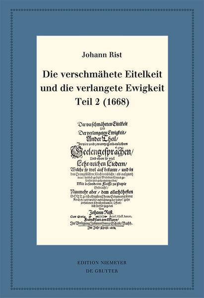 Produktbild: Die verschm&auml;hete Eitelkeit und die verlangete Ewigkeit, Teil 2 (1668)