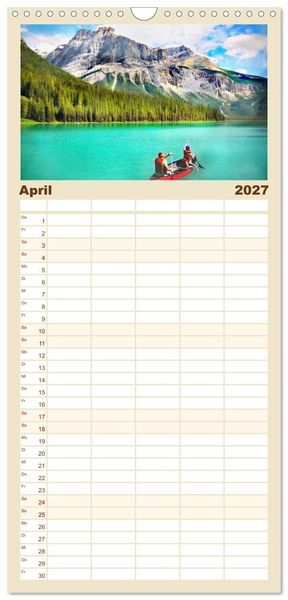 Produktbild: Familienplaner 2027 - Nationalparks der Welt mit 5 Spalten (Wandkalender, 21 x 45 cm) CALVENDO