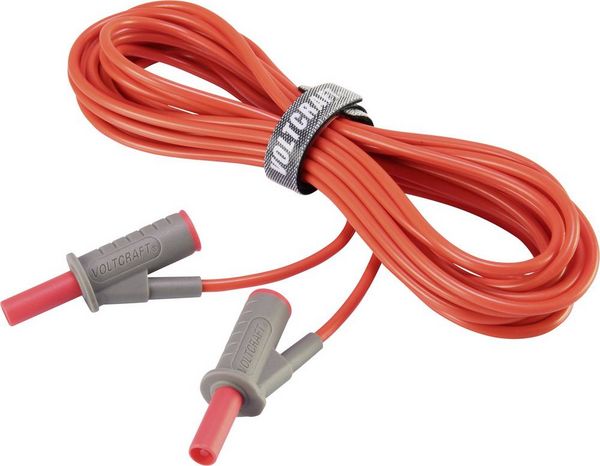 Produktbild: VOLTCRAFT MSB-501 Sicherheits-Messleitung Lamellenstecker 4 mm Lamellenstecker 4 mm 5.00 m Rot 1 St.