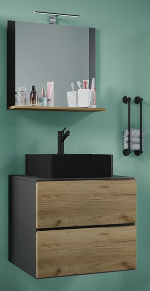 Produktbild: 3-tlg Waschtisch Badm&ouml;bel Lendas 60 cm M Schublade