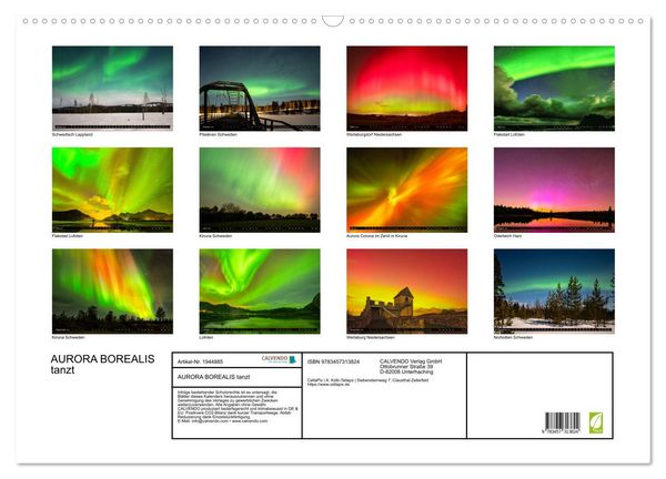Produktbild: AURORA BOREALIS tanzt (Wandkalender 2026 DIN A2 quer), CALVENDO Monatskalender