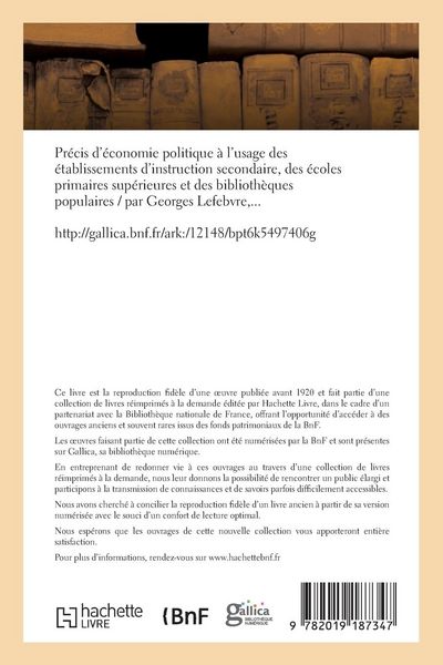 Produktbild: Pr&eacute;cis d'&eacute;conomie politique &agrave; l'usage des &eacute;tablissements d'instruction secondaire
