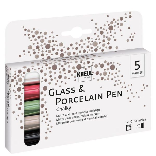 Produktbild: KREUL Glass & Porcelain Pen Chalky medium 5er Set
