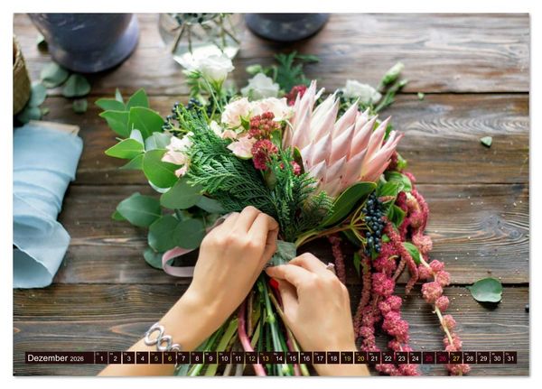 Produktbild: FLORISTIK - Im Reich der Blumen (Tischkalender 2026 DIN A5 quer), CALVENDO Monatskalender