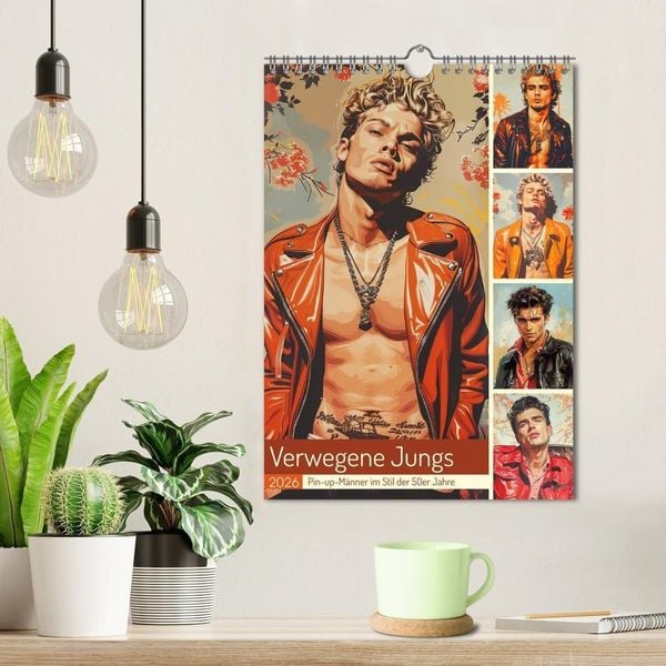 Produktbild: Verwegene Jungs. Pin-up-M&auml;nner im Stil der 50er Jahre (Wandkalender 2026 DIN A4 hoch), CALVENDO Monatskalender