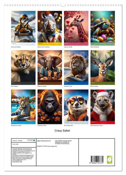 Produktbild: Crazy Safari (hochwertiger Premium Wandkalender 2026 DIN A2 hoch), Kunstdruck in Hochglanz