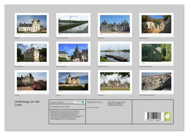 Produktbild: Unterwegs an der Loire (hochwertiger Premium Wandkalender 2026 DIN A2 quer), Kunstdruck in Hochglanz
