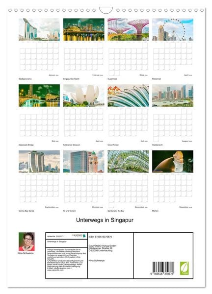 Produktbild: Unterwegs in Singapur (Wandkalender 2026 DIN A3 hoch), CALVENDO Monatskalender