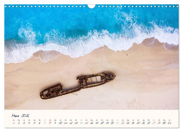 Produktbild: Griechenland - Malerische K&uuml;sten auf Zakynthos und Lefkada (Wandkalender 2026 DIN A3 quer), CALVENDO Monatskalender