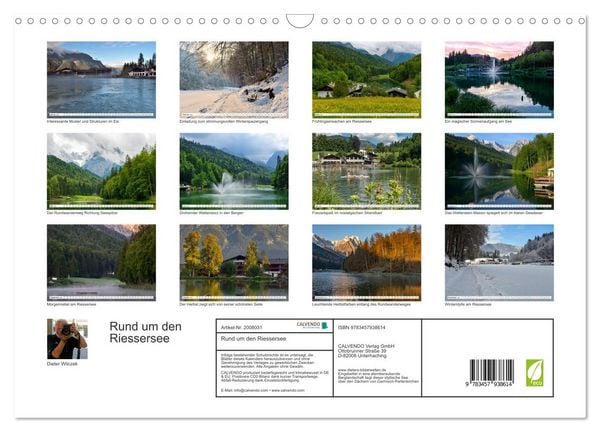 Produktbild: Rund um den Riessersee (Wandkalender 2026 DIN A3 quer), CALVENDO Monatskalender