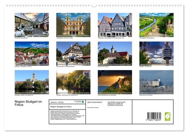 Produktbild: Region Stuttgart im Fokus (hochwertiger Premium Wandkalender 2026 DIN A2 quer), Kunstdruck in Hochglanz