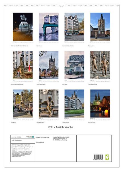 Produktbild: K&ouml;ln - Ansichtssache (Wandkalender 2026 DIN A2 hoch), CALVENDO Monatskalender