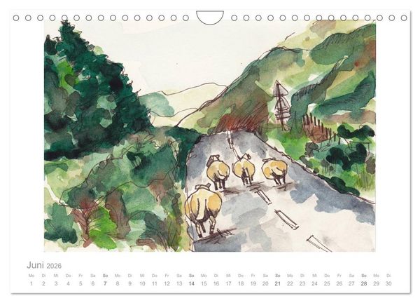Produktbild: Schottland Reiseskizzen (Wandkalender 2026 DIN A4 quer), CALVENDO Monatskalender