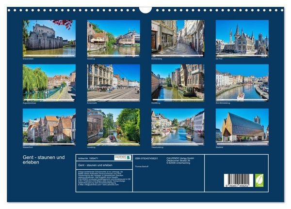Produktbild: Gent - staunen und erleben (Wandkalender 2026 DIN A3 quer), CALVENDO Monatskalender