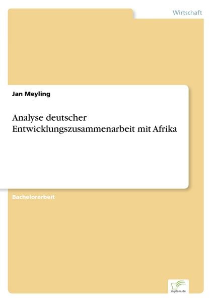 Produktbild: Analyse deutscher Entwicklungszusammenarbeit mit Afrika