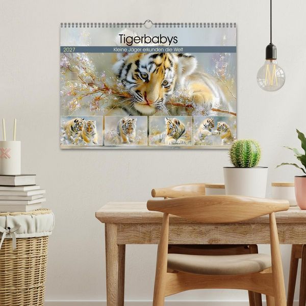 Produktbild: Tigerbabys. Kleine J&auml;ger erkunden die Welt (Wandkalender 2027 DIN A3 quer), CALVENDO Monatskalender