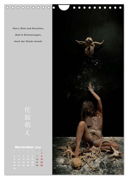 Produktbild: wabi sabi moe &mdash; bewundernswert verg&auml;nglich erotisch &mdash; Akt/Bodypainting (Wandkalender 2026 DIN A4 hoch), CALVENDO Monatskalender
