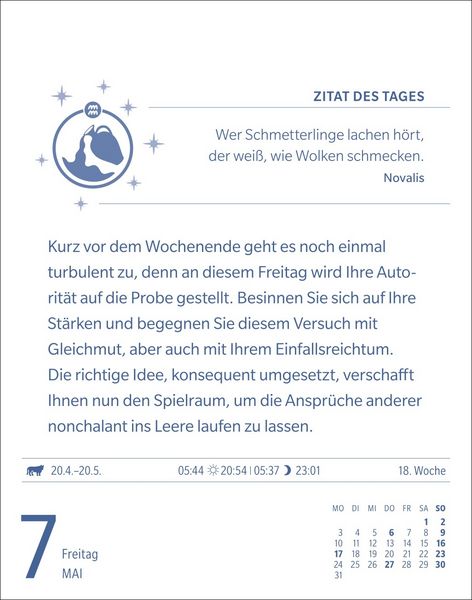 Produktbild: Wassermann Sternzeichenkalender 2027 - Tagesabrei&szlig;kalender - Ihr Horoskop f&uuml;r jeden Tag