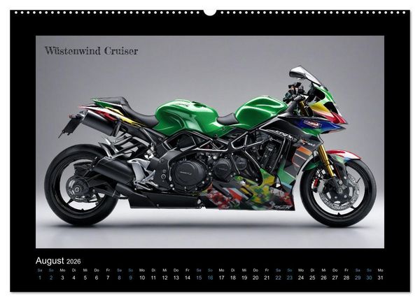 Produktbild: Verr&uuml;ckte 2-Rad Fantasien einer KI (Wandkalender 2026 DIN A2 quer), CALVENDO Monatskalender