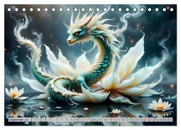 Produktbild: Lotus blossom dragons (Desk Calendar 2027 DIN A5 landscape), CALVENDO 12 Month DeskCalendar