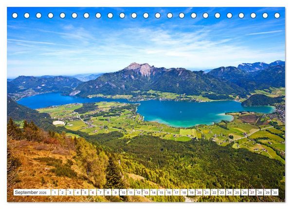 Produktbild: Der sch&ouml;ne Wolfgangsee im Salzkammergut (Tischkalender 2026 DIN A5 quer), CALVENDO Monatskalender