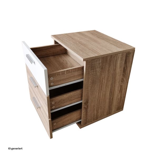 Produktbild: HTI-Living Nachtkommode 3 Schubladen Nina Sonoma Wei&szlig; Nachtkommode 3 Schubladen Nina Sonoma Wei&szlig;