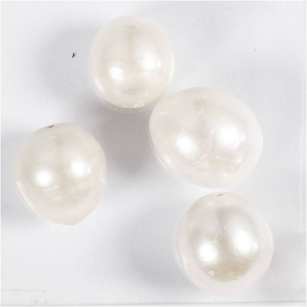 Produktbild: Creativ Company S&uuml;&szlig;wasserperlen, L&auml;ngs perforiert, D 13-14 mm, Lochgr&ouml;&szlig;e 0,8 mm, Perlmutt, 4 Stk